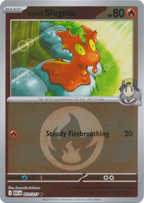 Ascended Heroes Ethan’s Slugma #023/217 Reverse Holo